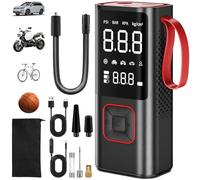 Inflador Neumáticos Power Bank Linterna 3 en 1, Compresor Aire Portatil 6000mAh, Hinchador Electrico Mini 150PSI, Bomba Inflable Ruedas Coche Recargable para Motos, Bicicletas, Anillo Natación,Balones
