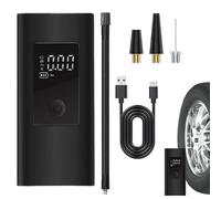 Inflador Portátil Para Neumáticos De Coche - Compresor De Aire Portátil, Bomba De Aire Con Pantalla Digital | Inflador De Neumáticos Recargable Inalámbrico Con 3 Boquillas, Bomba De Aire Portátil,