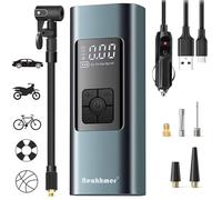 Inflador Ruedas Coche Hinchador electrico: 150PSI Compresor Aire Portatil,12V 6000mAh Mini Compresor de Aire con Manómetro para Coche Bicicleta Motocicleta