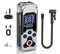 Inflador Ruedas Coche Hinchador electrico: 150PSI Compresor Aire Portatil,12V Mini Compresor de Aire con Manómetro para Coche Bicicleta Motocicleta (Negro)