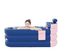 Inflatable Bath Tub | Foldable Indoor Outdoor Bath Bucket | Portable Ice Pod Cold Tub | Soaking Bathing Tub with Headrest, Lumbar Support, Side Storage Pocket for Adults & Family SPA