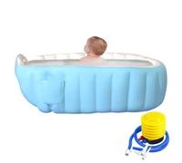 Inflatable Bathtub Baby, Blow Up Tub for Baby with Foot Pump, Foldable Shower Basin, Nursery Care Must-Have Home, Hotel, Outdoor Trip, Bathroom, Vacation, Portable Infant Bathing Solution