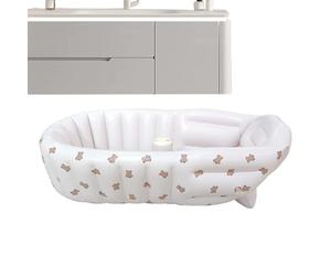 Inflatable Bathtub Baby, Portable Baby Bath, Foldable Pool Seat, Bathing Support Sink Shower Swimming, Outdoor Water Play Summer Travel Wash Station Toddler Use, 35.43x21.65 inches