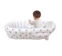 Inflatable Bathtub, Portable Bath, Foldable Pool Seat, Soft Air Cushion Base, 32 Inch Blue, Anti Slip Interior for Sink, Shower, Outdoor Use, Travel, Summer Water Play