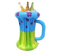 Inflatable Beer Bucket, PVC Floating Beverage Holder, 8.66x7.87x1.18 pulgadas Colorful Design, Portable Inflatable Drink Bar for Pool, Beach, Backyard and Birthday Events