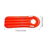 Inflatable Body Boards, Portable Float Hammock, 43.31x15.35x3.54 Inches Kids Floating Raft, Red Surf Couch Design, Secure Built In Handles, Perfect for Swimming Pool Beach Lake Summer Water Fun