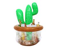 Inflatable Cactus Pool Cooler, Floating Ice Bucket Drink Holder for Summer Parties, Fiesta or Beverage Station, Fun Decoration for Beach or Backyard BBQ, 19.29x28.35 Inches