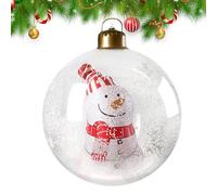Inflatable Christmas Ornaments - 23 Inch Light Up Snowman with Ball Decoration, Adds Festive Glow and Cheer to Outdoor Spaces, Holiday Yard and Garden Décor with PVC Material Built In Lights