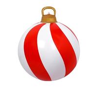 Inflatable Christmas Ornaments 24Inches Balls Props Red and White Festive Decorations for Party Garden Indoor Outside Winter Porch Yard Festival