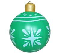 Inflatable Christmas Ornaments - 49x60cm Oversized Holiday Balls for Yard, Porch Display, Outdoor Decorations with Festive Function, Giant Ornament for Tree Family Party, Red Green