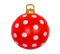 Inflatable Christmas Ornaments - Inflatable Baubles For Tree | 24Inches Inflatablee Ornaments Balls, Props Red And White Festive Decorations For Party Garden Indoor Outside Winter Porch Yard Party