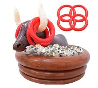 Inflatable Cooler For Parties - Large Capacity Bull-Shaped Ice Bucket With Ring Toss Game | Oktoberfest Party Supplies & Beer Coolers Summer Pool | Portable Drink Holder Beach, Barbecues, And Birthday