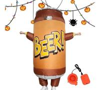 Inflatable Drinks Costume - Adult Beer Can Costume | Full Body Party Cospla | 170-190cm Polyester, 600g Full Body Inflatable Beer Can Design, Fun Costume for Role Play, Christmas, Carnival, St 's