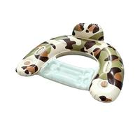 Inflatable Floating Pool Chair - Adult Lounger with Headrest and Cup Holder, Comfortable Water Relaxation Accessory | For Summer Party Lake River Swimming Vacation Use, Adult Pool Float, Water Chair