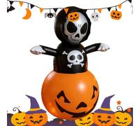 Inflatable Halloween Decorations - LED Skull Pumpkin Outdoor Party Decor | Inflatable Skull Pumpkin With Built-In LED Lights, Halloween Decoration For Gardens, Porches, Patios, Yards & Haunted Houses