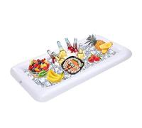 Inflatable Ice Bar Small 60cm Square Drink Tray Fruit Cup Hole Table Tennis Beer Dredge Ice Bucket Bar (B, One Size) ES 03