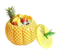 Inflatable Pineapple Large Ice Bucket, with Lid Beverage Tub, Portable Blow Up Cooler, Floating Tropical Party Supply for Summer Party Outdoor Beach Pool Fishing Camping Picnic Water Wine Beer