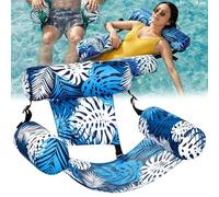 Inflatable Pool Chair & Adult Pool Float, Foldable Floating Pools Hammock with Backrest and Armrests, Pools Lounge Chair for Pools Parties, Summer Water Fun (F)