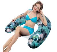 Inflatable Pool Float - Pool Float Chair with Cup Holder | Large Size Single Layer PVC | Hawaiian Style Lounger For Adult Men Women Youth Beach Parties Pools Sunbathing Tanning Sea Lake River 2