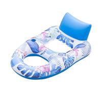 Inflatable Pool Float - Relaxing Floating Lounge Chair, Ergonomic Blow Up Raft with Sturdy Air Chambers and Built-In Cup Holders, Ideal for River Lake Beach Water Park Summer Vacation Fun Adults Men W