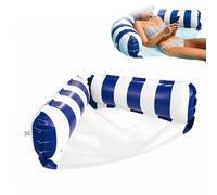 Inflatable Pool Float - Striped Hammock Lounger, Portable Water Bed with Mesh Bottom Cooling Design, Floating Relax Chair for Leisure Use, Beach Lake Sea Pool Details, Camping River Outdoor Fun Usage