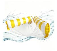 Inflatable Pool Float - Striped Hammock Lounger, Portable Water Bed with Mesh Bottom Cooling Design, Floating Relax Chair for Leisure Use, Beach Lake Sea Pool Details, Camping River Outdoor Fun Usage