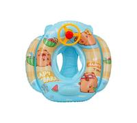 Inflatable Pool Floats - with Steering Wheel Capybara Rafts - Kids Water Seat Float Swimming Tube - for Children Girls Boys Travel Summer Party Beach Lake Backyard Outdoor