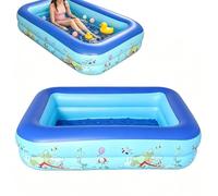 Inflatable Pool - Kids Paddling Pools, Rectangular Blow Up Pool Thickened PVC | 120x85x35cm Large Family Swimming Pools for Backyard Indoor Outdoor Garden Lawn Summer Water Party Kids Adults