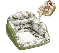 Inflatable Pool Lounge Chair - PVC Material 84x85x56cm Violet Green Float With Cup Holder - 3 in 1 Water Hammock Sofa - Durable Pool Float For Adults Beach Party Summer Holiday Outdoor Games
