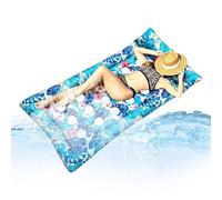 Inflatable Pool Lounger - Floating Chair | PVC Sunbathing Float | Thickened PVC Construction, Built In Headrest Support, Tropical Leaf Print Design, Comfortable Backrest Opening, For Pool Be