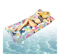 Inflatable Pool Lounger - Floating Chair | PVC Sunbathing Float | Thickened PVC Construction, Built In Headrest Support, Tropical Leaf Print Design, Comfortable Backrest Opening, For Pool Be