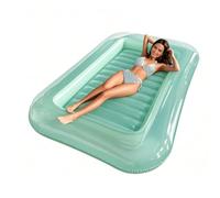 Inflatable Pool Loungers, Swimming Pool Floats, Ergonomic Plegable Chair Bed, Adjustable Headrest Support, for Poolside, Outdoor, Camping, Vacation, Lake, Backyard