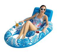 Inflatable Pool Mattress, Water Raft, Floating Lounger, Comfortable, Built-In Cup Holder, Diseño de gran tamaño, Fácil almacenamiento, Relaxation Ready, Perfecto para Piscina, Uso del Lago