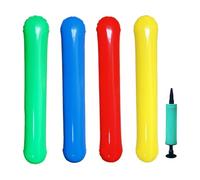 Inflatable Pool Noodle - 4-Piece Water Floats Toys with Air Pump Noodles for Party Vacation Holiday Weekend Gathering River Lake Beach