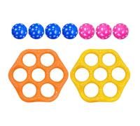 Inflatable Pool Toss Game Set | PVC, 100x90cm Float, 20cm Balls | Hexagonal Water Play Toy with 7 Balls | Outdoor For Kids Teens Adults, Beach Party