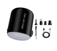 Inflatable Pump Battery, Rechargeable Swimming Pool Inflator with Light 7cm, Portable 2200mAh Blow Tool, Ideal for Home, Travel, Camping, and Picnics, Black, White,