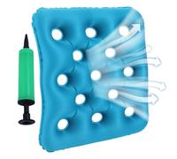 Inflatable Seat Cushion, Portable Seat Pad with Air Pump, Comfortable Inflatable Waffle, Lightweight Breathable Mat for Office, Wheelchair, Travel, 16.93x16.93 Inches