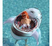 Inflatable Shark Float,Ride on Pool Party Lounge Toys for Kids Adults,Giant Inflatable Swimming Ring Swimming Pool Float Summer Water Fun Shark Floaties