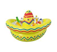 Inflatable Sombrero Hat Cooler Bucket Mexican Style Drink Cooler Floating Pool Ice Bar Party Inflatable Beverage Holder For De Mayo Party Decoration