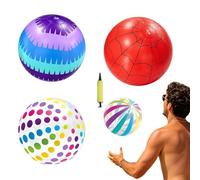 Inflatable Summer Beach Ball Set - 11 Inch PVC Pool Toys, Water Play Accessories | Multi Color Beach Party Balls for Swimming Pools, Outdoor Recreation, Backyard Fun, Travel Holiday Activities, Family