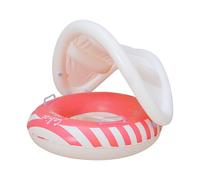 Inflatable Swim Ring with Sunshade Canopy For 1-4 Years | PVC 55x52cm 396g | Pool Float with Removable Seat Backrest For Beach Garden Outdoor Water Play Summer Gift