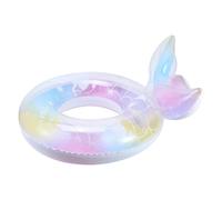 Inflatable Tube - Iridescent Swim Ring with Fishtail Design | Water Float For Beach Party Vacation Outdoor Pool River Lake Fun Activity Use