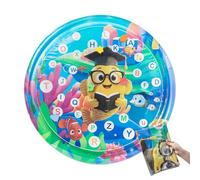Inflatable Water Mat, Sensory Activity Toy, 26x20 Inches Mat with Floating Characters, Heavy Duty Pvc Material Gear, Design with Glossy Finish, Tool for Tummy Time and Home