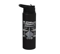Infografía de especificaciones del avión militar YF-23 Stealth Fighter Stainless Steel Insulated Water Bottle
