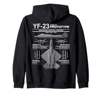 Infografía de especificaciones del avión Militar YF-23 Stealth Fighter Sudadera con Capucha