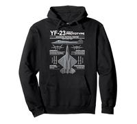 Infografía de especificaciones del avión Militar YF-23 Stealth Fighter Sudadera con Capucha