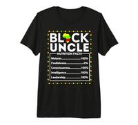Información nutricional del tío Negro Juneteenth King Father Pap Bruh Camiseta Premium