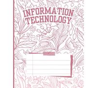 Information Technology Composition Notebook | 7.5x9.25”, 120 Pages | Floral Crimson Pink Design: A cute pink floral IT notebook for stylish students and daily class notes