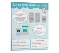 Informative Breast Milk Storage Chart Guidelines Poster Educational Lactation Reference for Pumping Moms New Parents(Unframed,16x24inch(40x60cm))