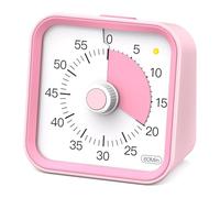 InfPokid Temporizador Visual con función de Pausa para niños y Adultos, Cuenta Regresiva de 60 Minutos Temporizador de productividad, gestión del Tiempo para Estudios, Clases, Cocina (Rosa)